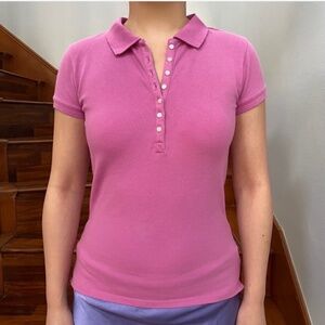 Old Navy Uniform Pique Purple/ Pink Short Sleeves Polo Shirt Girl's Size L